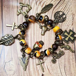 Jasper Junk Charm Bracelet